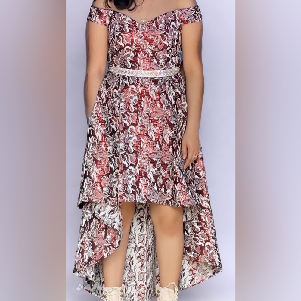 A red Rory Beca Dress size S with silver & white details